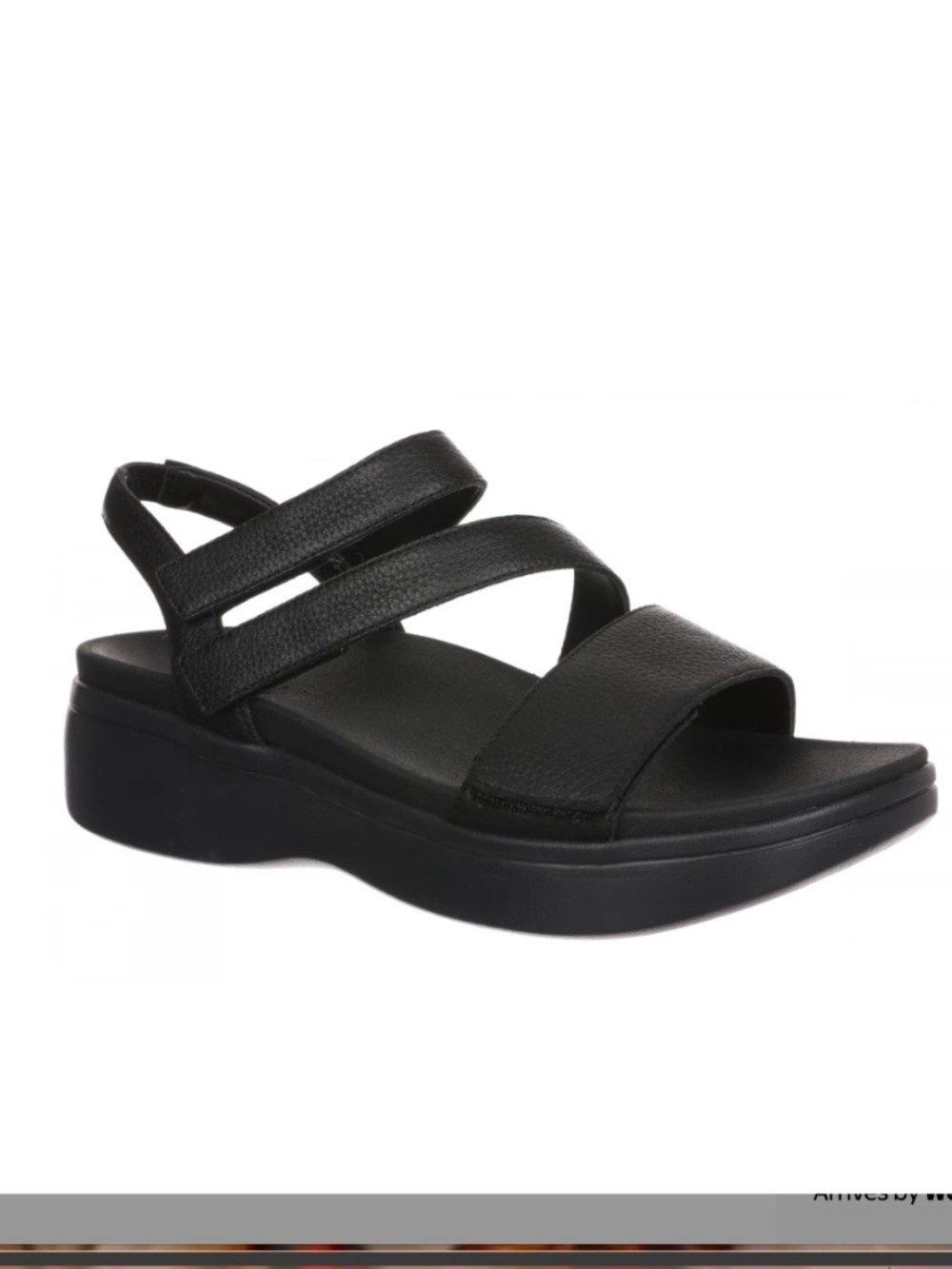 Vionic Sophia Black Platform Wedge Sandals